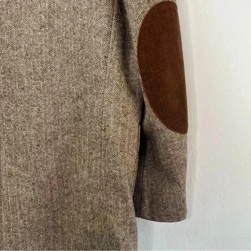 Tommy Bahama Brown Wool Blend Herringbone Tweed Blazer Elbow Patches Sz‎ L